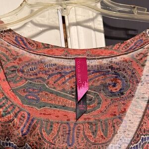 Pure Energy Paisley Top with Pink and Blue Size 3